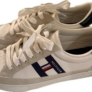 Tommy Hilfiger Women's White and Tan Sneakers